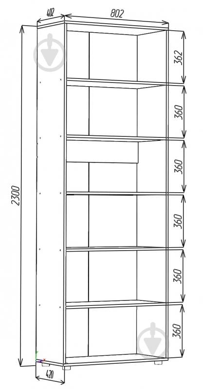 Шкаф Metkas Home А006 2300х800х420 мм кашемир - фото 3