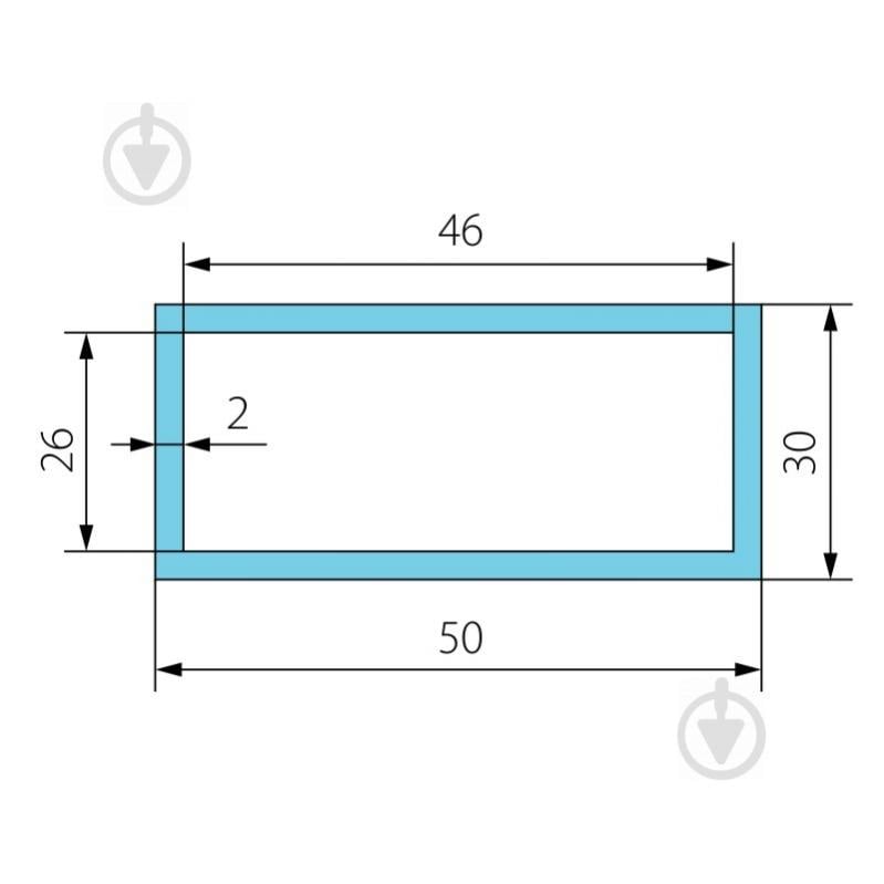 Труба Braz Line гладкий 30x50x2 мм 6000 мм 50х30х2,0 мм б/п - фото 2