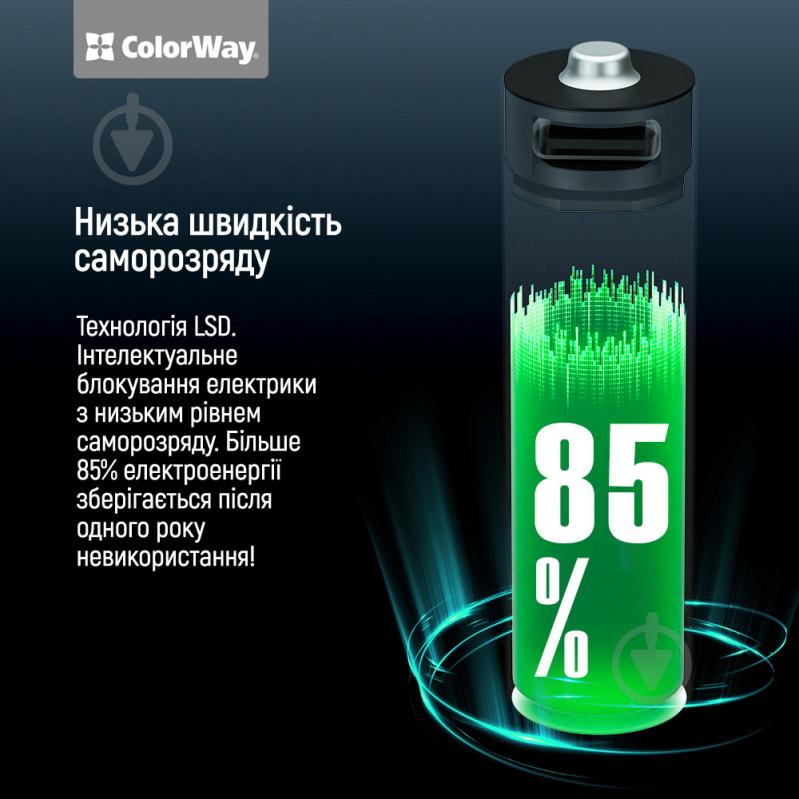 Батарея аккумуляторная ColorWay USB-С 2220 мАч 1.5В (Li-Polymer) AA (пальчиковые) 2 шт. (CW-UBAA-10) - фото 13