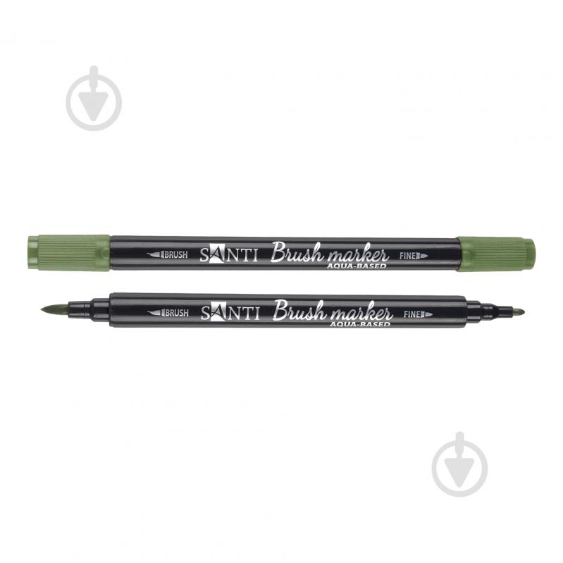 Маркер акварельный Santi Brush Marker SWB-21 хаки 391077 - фото 1