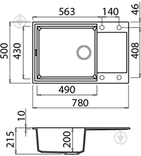 Мийка для кухні ELLECI EASY 310 TITANO 68 - фото 2