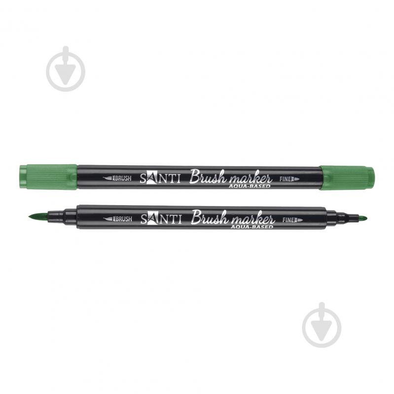 Маркер акварельный Santi Brush Marker SWB-22 темно-зеленый 391078 - фото 1