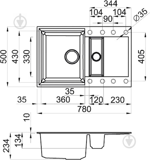 Мойка EASY 325 bianco 52 - фото 2