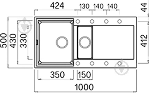 Мойка EASY 475 bianco 52 - фото 2