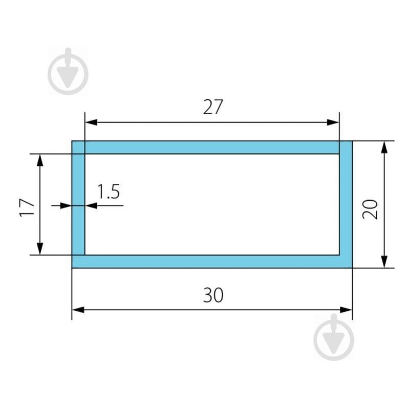 Труба Braz Line гладкий 20x30x1,5 мм 6000 мм 30х20х1,5 мм б/п - фото 2