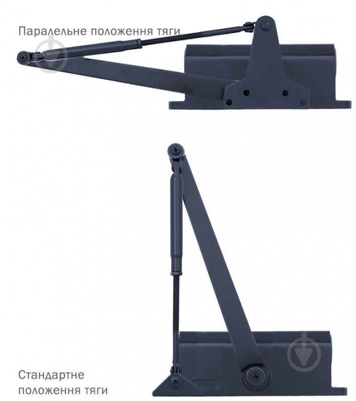 Доводчик дверний RYOBI 8803 UNIV 965 мм сірий антрацит 65 кг - фото 6