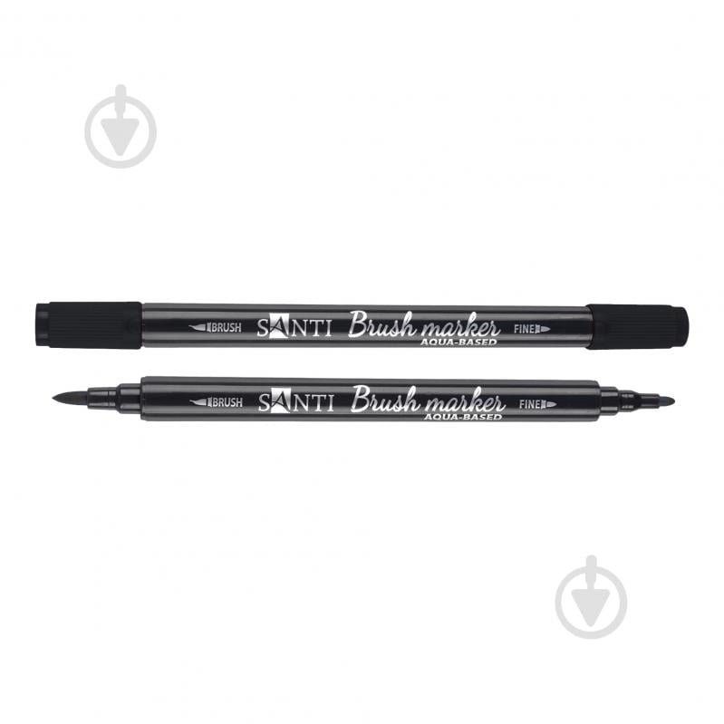 Маркер акварельный Santi Brush Marker SWB-32 черный 391088 - фото 1 Маркер акварельный Santi Brush Marker SWB-32 черный 391088 - фото 1