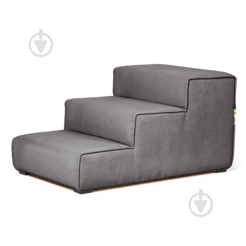 Ступени широкие PETBED 66х42 см h-36 см велюр темно-серый - фото 2