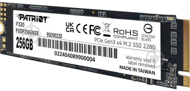 SSD-накопичувач Patriot P320 256GB M.2 PCI Express 3.0 x4 TLC (P320P256GM28) - фото 3