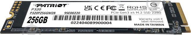 SSD-накопичувач Patriot P320 256GB M.2 PCI Express 3.0 x4 TLC (P320P256GM28) - фото 4