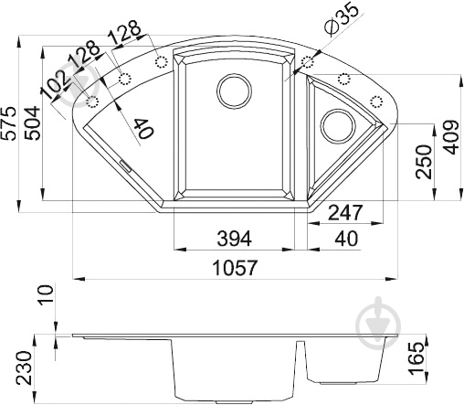 Мойка EASY CORNER TITANO 68 - фото 2
