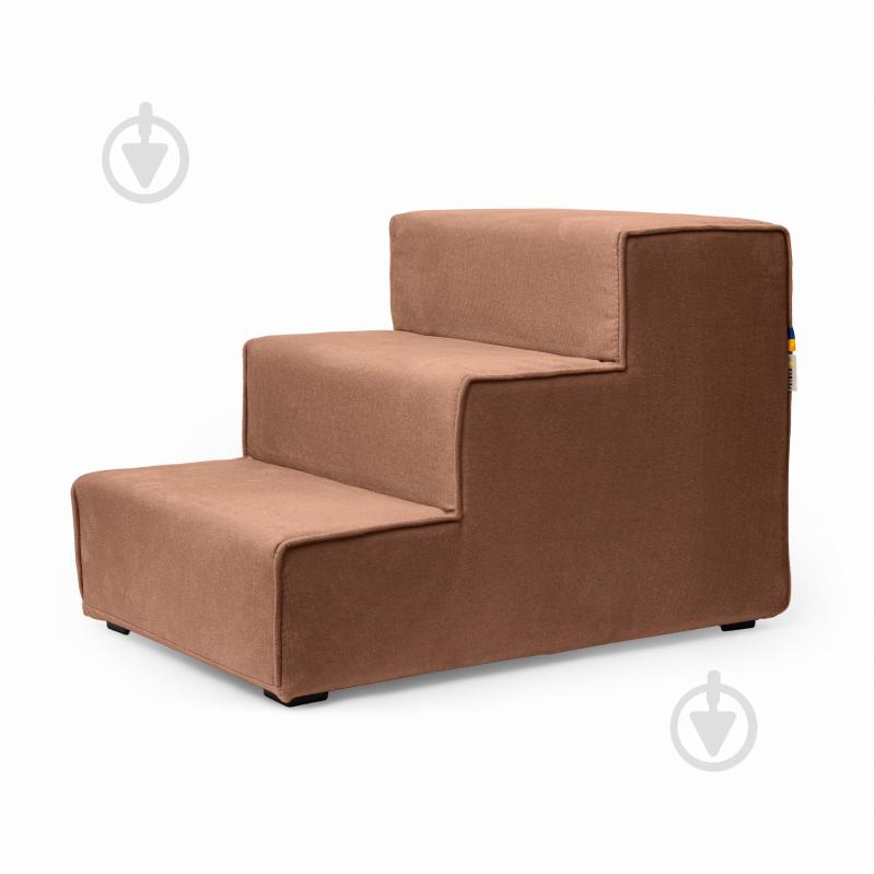 Ступени широкие PETBED 66х42 см h-45 см велюр коричневый - фото 1 Ступени широкие PETBED 66х42 см h-45 см велюр коричневый - фото 1