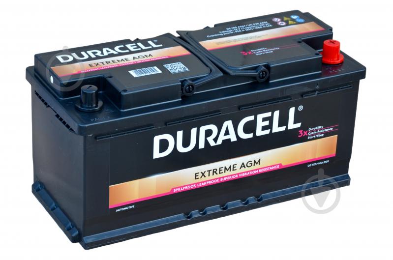 Аккумулятор автомобильный Duracell 105Ah 950A 12V «+» справа - фото 1