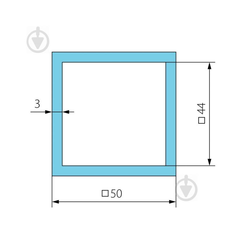 Труба Braz Line гладкий 50x50x3 мм 6000 мм 50х50х3,0 мм б/п - фото 2