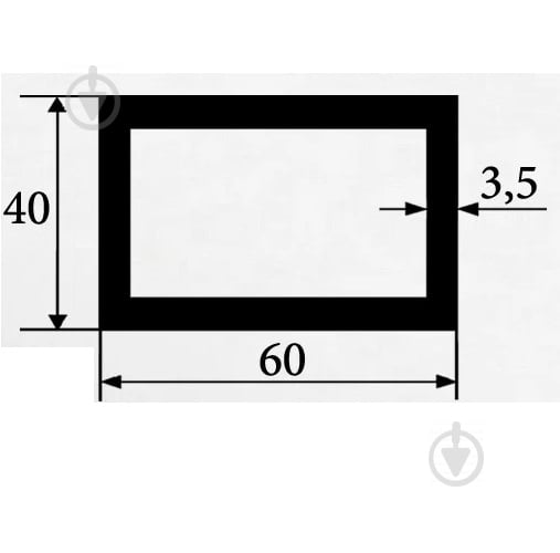 Труба Braz Line гладкий 40x60x3,5 мм 6000 мм 60х40х3,5 мм б/п - фото 2