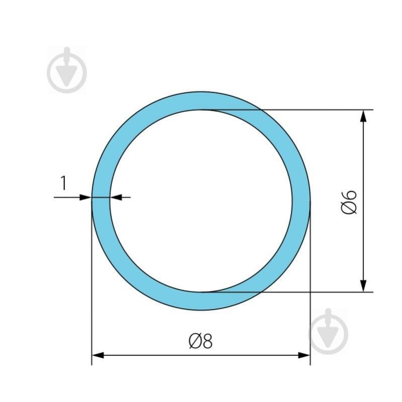 Труба кругла алюмінієва Braz Line d8 8x8x1 мм анодована - фото 2