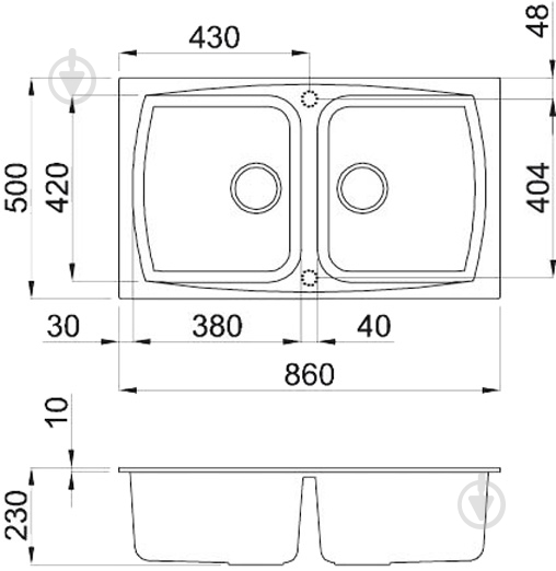 Мойка Living 450 bianco antico 62 - фото 2