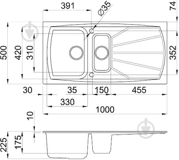 Мойка Living 475 bianco 52 - фото 2