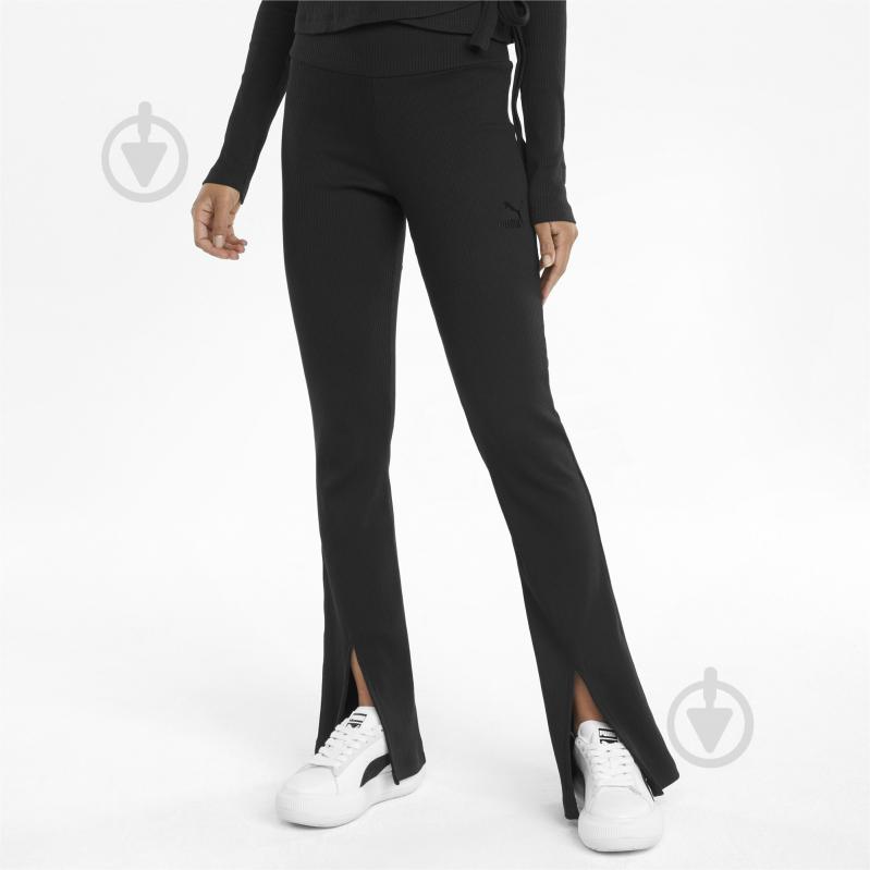 Штани Puma Classics Ribbed Slit Pants 53161401 р. M чорний - фото 3