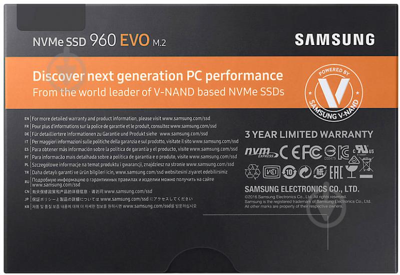 SSD-накопитель Samsung 960 Evo 1000GB M.2 PCI Express 3.0 x4 TLC (MZ-V6E1T0BW) - фото 12