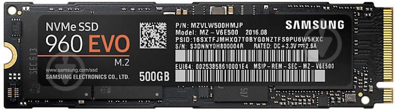 SSD-накопичувач Samsung 960 Evo 500GB M.2 PCI Express 3.0 x4 TLC (MZ-V6E500BW) - фото 1