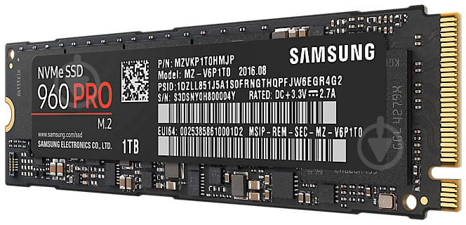 SSD-накопитель Samsung 960 Evo 1000GB M.2 PCI Express 3.0 x4 MLC (MZ-V6P1T0BW) - фото 3