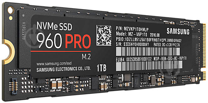 SSD-накопитель Samsung 960 Evo 1000GB M.2 PCI Express 3.0 x4 MLC (MZ-V6P1T0BW) - фото 2