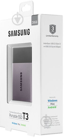 SSD-накопичувач Samsung T3 250GB Portable TLC (MU-PT250B/WW) - фото 10