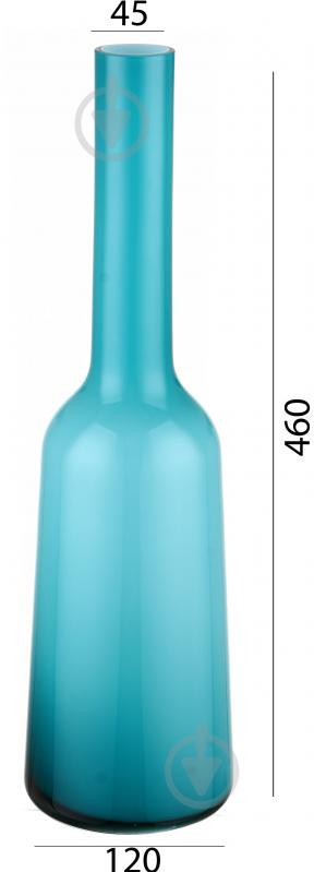 Ваза Wrzesniak Glassworks Bottle 46 см бирюзовая 27-3152A - фото 3