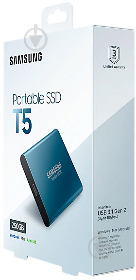 SSD-накопитель Samsung T5 250GB Portable TLC (MU-PA250B/WW) - фото 11