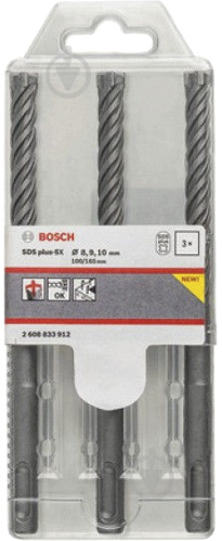 Набор буров Bosch 5X SDS-plus 3 шт. 2608833912 - фото 1