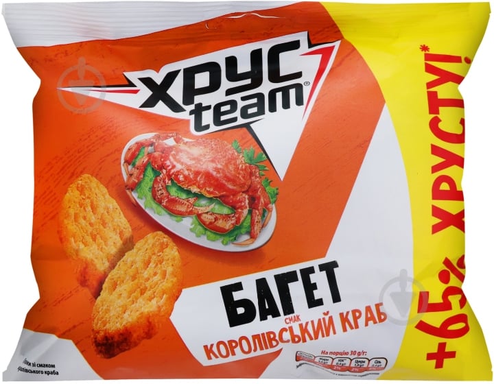 ᐉ Сухарики ХрусTeam Багет Королевский краб 100 г • Купить в Киеве ...