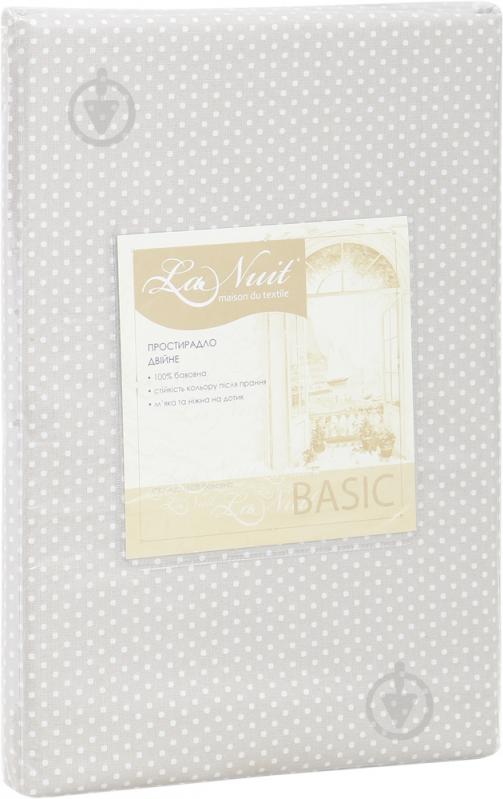 Простынь Basic горошек 160x220 см бежевый La Nuit - фото 3