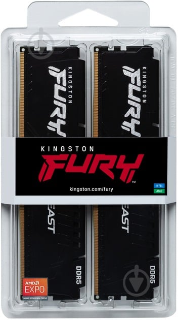 Оперативная память Kingston DDR5 SDRAM 16 GB (2x8GB) 5200 MHz (KF552C36BBEK2-16) Fury Beast AM5 Black - фото 5