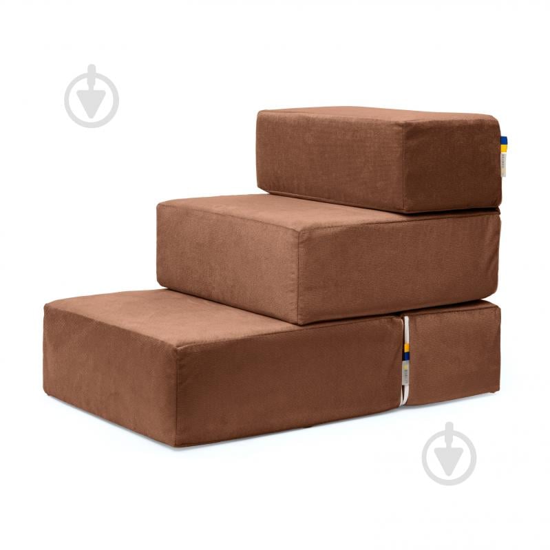 Сходинки м'які PETBED 66х42 см h-45 см велюр коричневий - фото 1 Сходинки м'які PETBED 66х42 см h-45 см велюр коричневий - фото 1