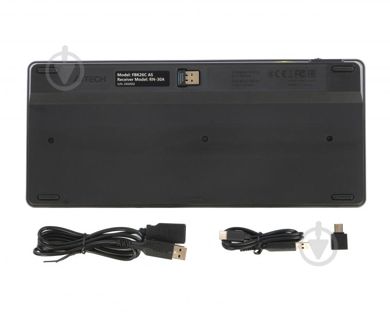 Клавиатура беспроводная A4Tech (FBK26C AS (Black)) Bluetooth+2.4 ГГц black - фото 6