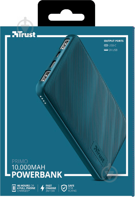 Повербанк Trust Primo 10000 mAh blue (23894_TRUST) - фото 11