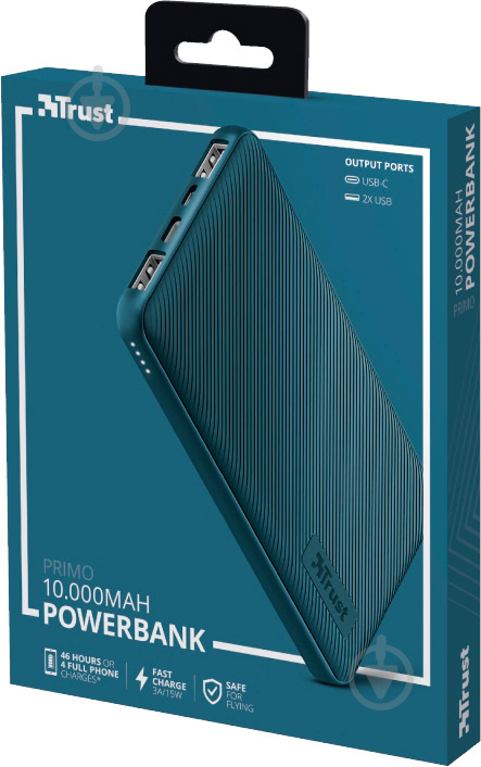 Повербанк Trust Primo 10000 mAh blue (23894_TRUST) - фото 12