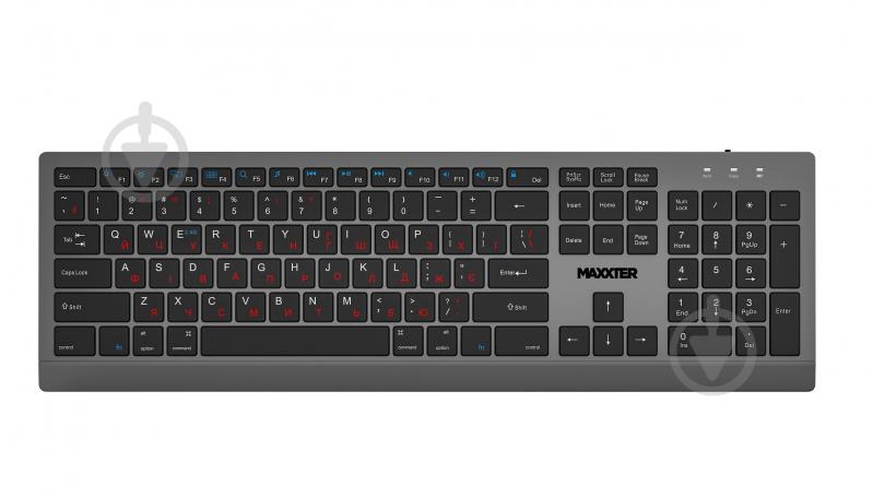 Клавіатура бездротова Maxxter (KBW-01G-UA) з акумулятором, безшумна grey - фото 1 Клавіатура бездротова Maxxter (KBW-01G-UA) з акумулятором, безшумна grey - фото 1