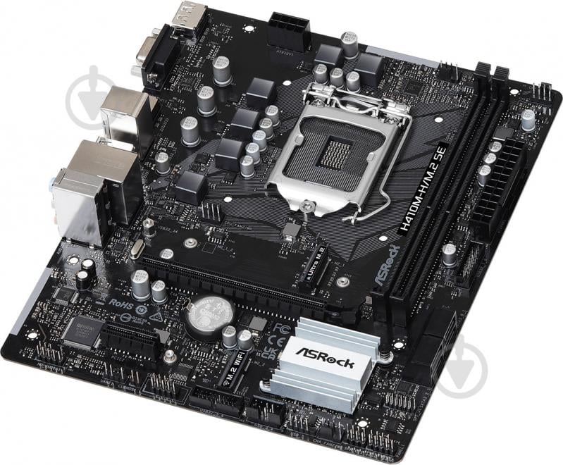 Материнская плата ASRock H410M-H/M.2 SE (LGA1200, Intel H370, micro ATX) - фото 3