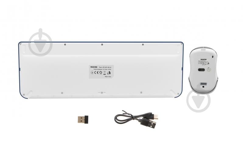 Комплект клавіатура та миша Maxxter (KMS-WCM-01BL-UA) з акумуляторами, безшумний blue - фото 4