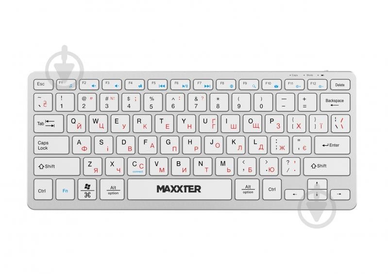 Клавіатура Maxxter (KBW-C01S-UA) з акумулятором, безшумна white - фото 1 Клавіатура Maxxter (KBW-C01S-UA) з акумулятором, безшумна white - фото 1