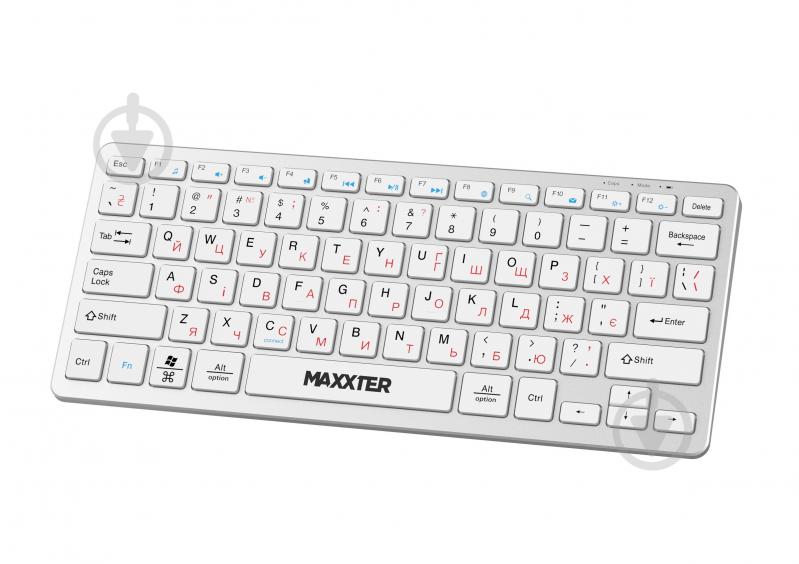 Клавіатура Maxxter (KBW-C01S-UA) з акумулятором, безшумна white - фото 2
