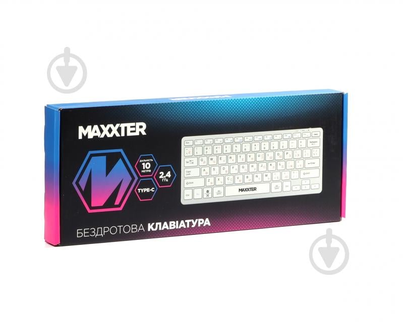 Клавіатура Maxxter (KBW-C01S-UA) з акумулятором, безшумна white - фото 5