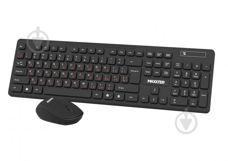 Комплект клавіатура та миша Maxxter (KMS-WCM-02B-UA) бездротовий black - фото 2