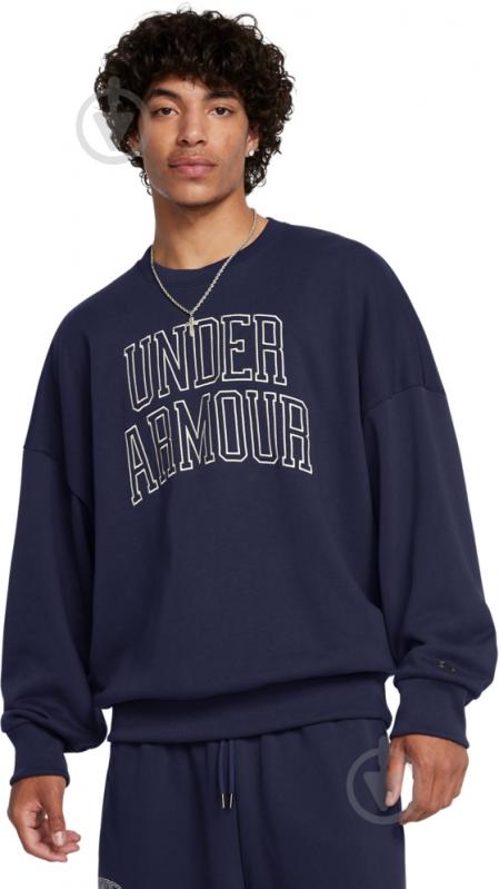 Свитшот Under Armour UA ICON HWT TERRY OS CREW 1386548-410 р.L синий - фото 1