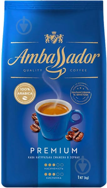 Кава в зернах Ambassador Premium пакет 1000 г - фото 1
