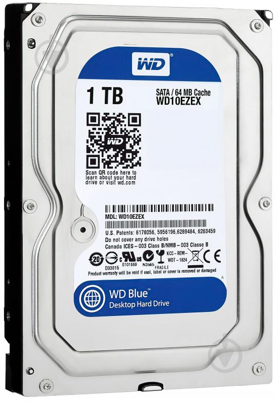 Жесткий диск WD 1 ТБ 3,5" SATA III (WD10EZEX) silver - фото 2