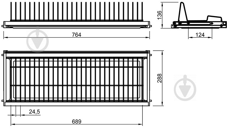 Сушарка для посуду Vibo ESV80VPRRCP з піддоном 800 мм 47019 - фото 9