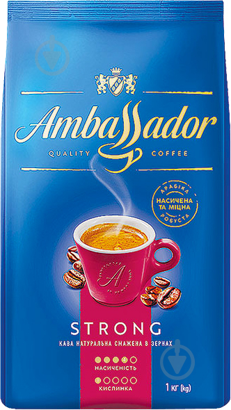 Кофе в зернах Ambassador Strong пакет 1000 г - фото 1